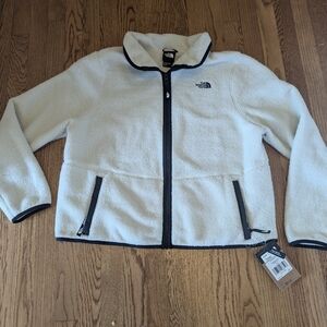 NWT The North Face Sherpa Fleece Women's XL Vintage White Full Zip Collared